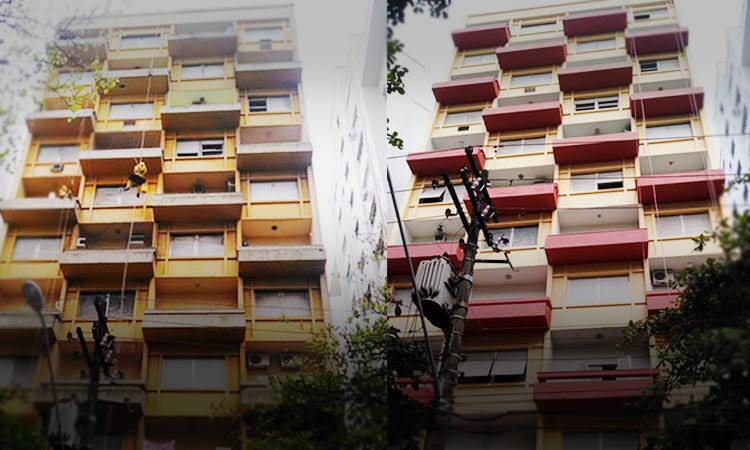 Restauração e pintura da fachada e garagem